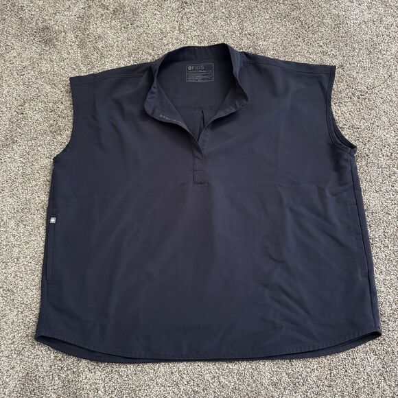 FIGS Rafaela Oversized Scrub Top WXXSW1003 Quiet Navy Women's Size XL - Picture 1 of 6